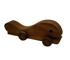 Wood Hand Carved Child's Toy Whale Decor