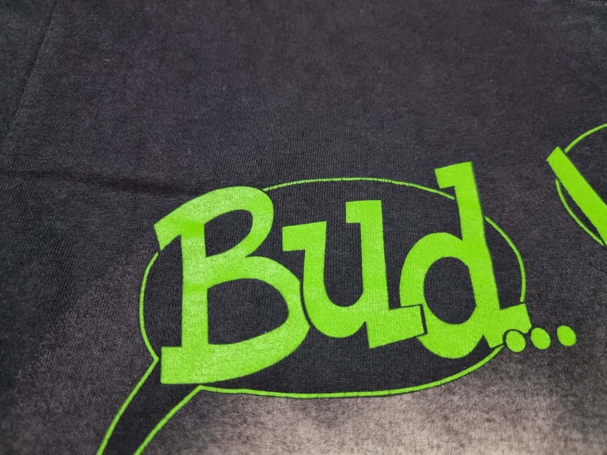 rare vintage VTG 1995 Budweiser BEER Your Pad Or Mine Frog T Shirt