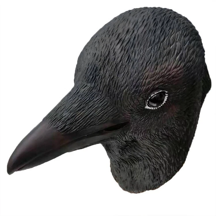 Máscara boca de cuervo Juegos con disfraces Máscara de látex realista aterradora Fiesta de Halloween Disfraz de utilería Foto 2 de 4