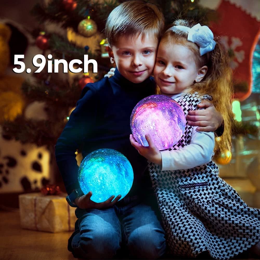 Brightworld 5.9 Inch 16 Colors LED 3D Galaxy Moon Lamp, Remote