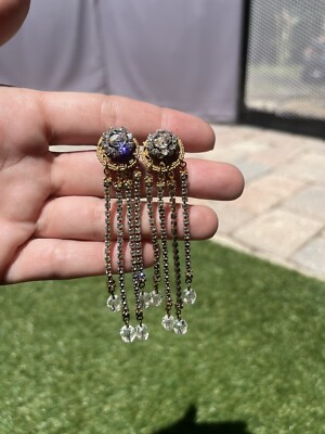 Vintage Signed MIRIAM HASKELL Rhinestone Chandelier Earrings 2-1/2 