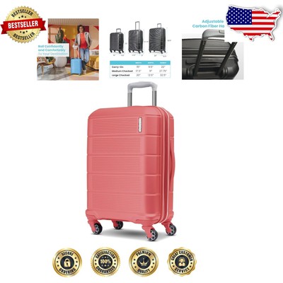 Elegant Stratum 2.0 Spinner Luggage - Expandable, Stylish Soft Coral Design