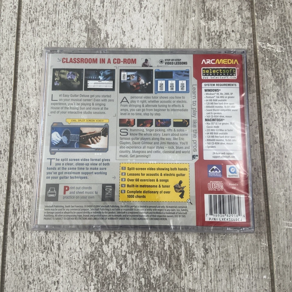 Easy Guitar Deluxe PC WINDOWS / MAC CD-ROM ARC Media New Sealed - Image 2 of 3