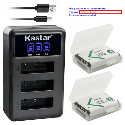 Kastar Battery 3 Channel Charger for Sony NP-BX1 & FDR-X1000V FDR-X3000 HDR-AS10