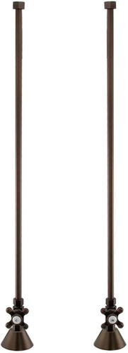 Signature Hardware Deck Mount Tub Supply Lines with Cross Handle Stops ...