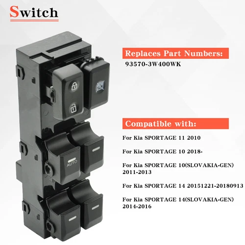 for 2010-2018 Kia Sportage Driver Side Window Master Power Switch 93570-3W400WK - Picture 8 of 18