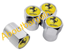 Ferrari 360 Portofino 488 GTB F430 GTS 355 Aluminum Valve Cap SILVER Wheel Tyre