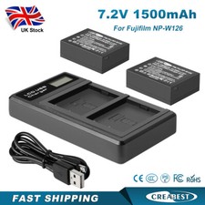 2x NP-W126 NP-W126S Battery+Charger For Fujifilm Fuji X-A1 XA1 X-E1 X-A2 X-A3 A5