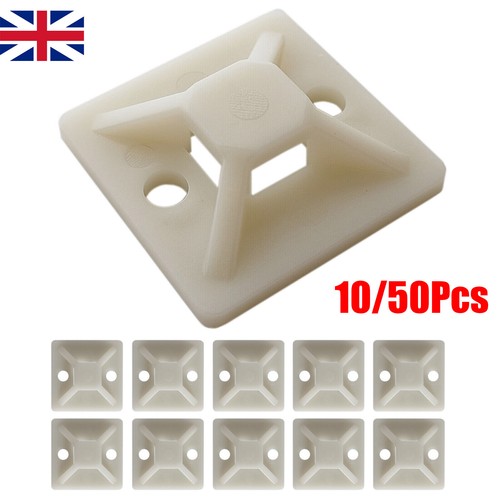 Self Adhesive Cable Wire Tie Mounts Clip Cord Square Sticky Base Pad Pack of 50 - 第 1/16 張圖片