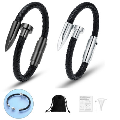 Cremation Cuff Urn Bracelet Nail Design Braide Memorial Ashes Bangle Jewelry Men
