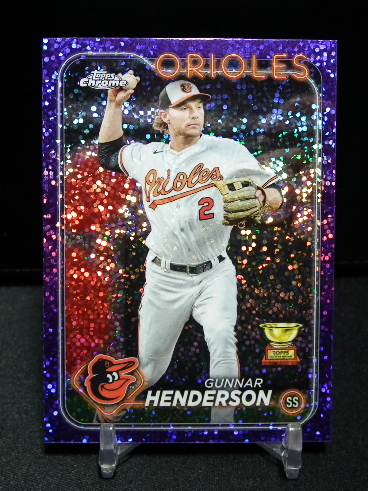 2024 Topps Chrome Gunnar Henderson (Purple Speckle) 265/299 Card#36