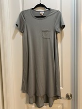 LuLaRoe Carly Gray Dress XXS Armpit To Armpit 17” Hi/low Hem Length 43”