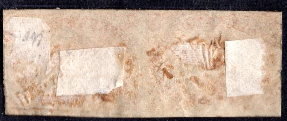 CANADA 1853 THREE PENNY BEAUEA Sc. #4 IMPERF PAIR NEAT MARGINS & LIGHT CANCELS - Image 2 of 2