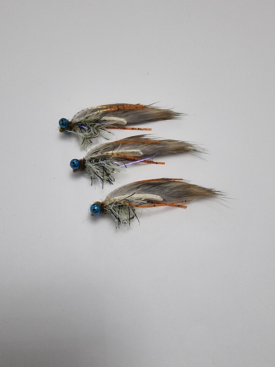 3 Mosche Per Trota Twin Big Blue Eyed Letchlade: UV Sili Legs Shaggy Leech (UK)
