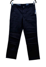 Nautica Boys Size 12 Husky Navy Adjustable Waist Flat Front Straight Pants