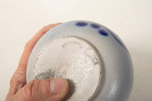 Hohritt Salt Glaze Mini Pitcher (UD4) Creamer (JSF6) German Hand Painted Blue - Picture 4 of 6