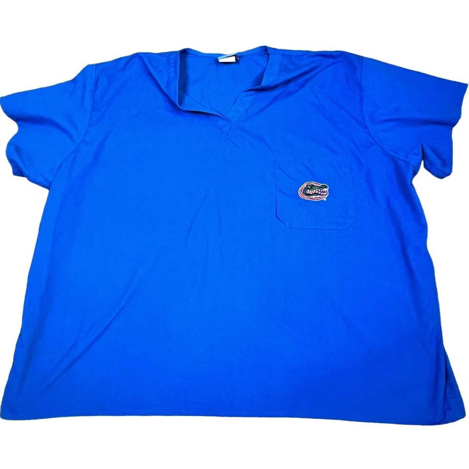 Blusa Médica Florida Gators 3XL Azul UF Bordado Logo Bolsillo Doctor Enfermera Camisa Foto 2 de 4