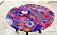 12" Luxury Multi Agate Gemstone Center Side Sofa & Bedroom Garden Table Top Decs