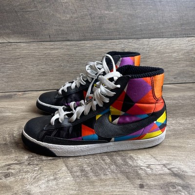 Nike Blazer High 317808-008 Womens 8.5 Shoes Multi Geometric Athletic Sneakers