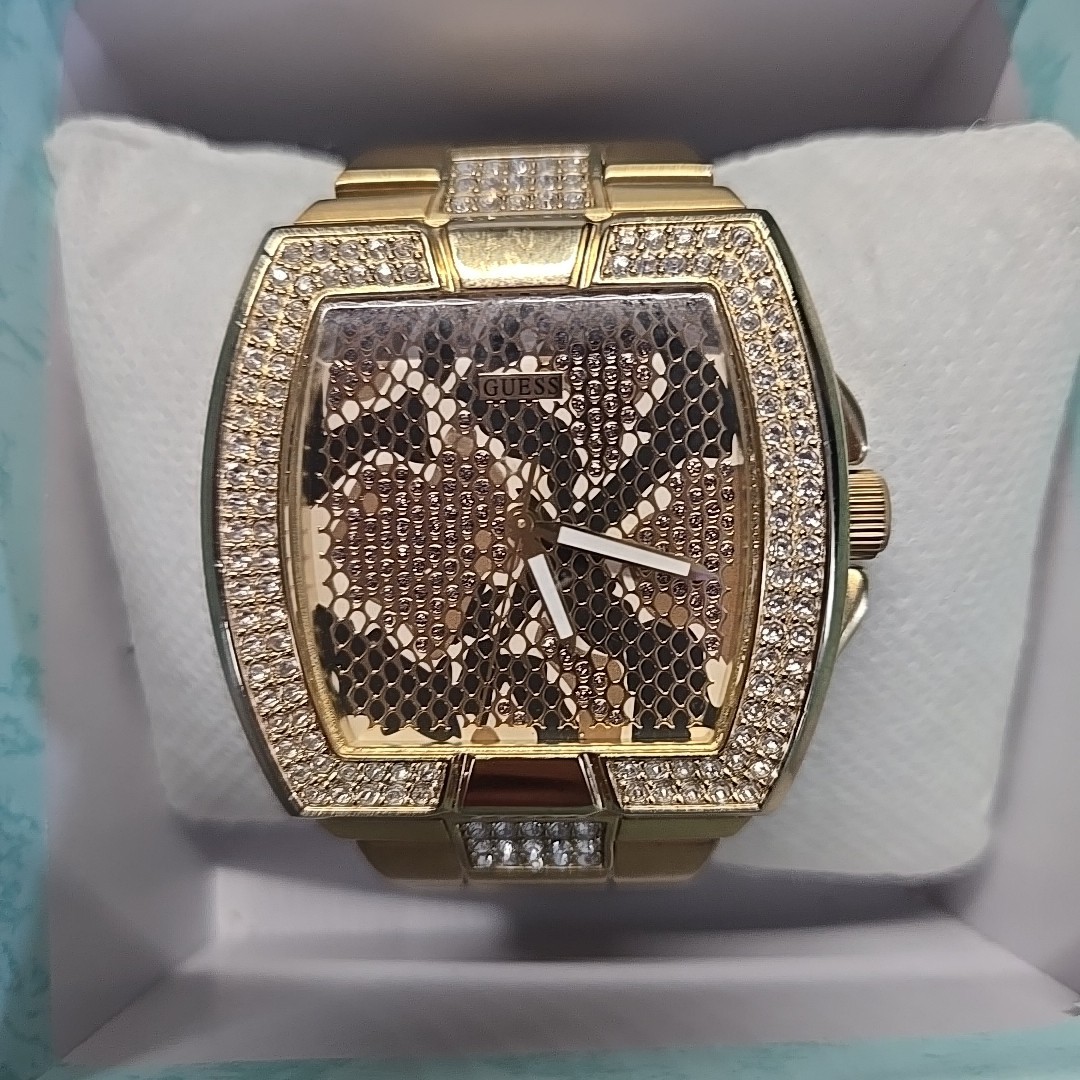 GUESS GOLD, METALLIC BROWN PYTHON SNAKE PRINT DIA… - image 2