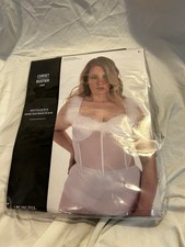 Women’s White Feather Corset Bustier Plus Size XXL 18-20 Halloween Costume NEW