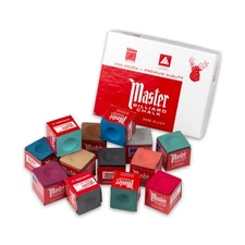 Master CHM12 Pool Cue Chalk Box of 12