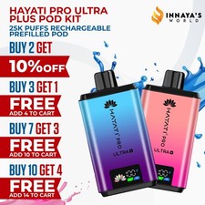 Hayati Pro Ultra Plus Pod Kit 25000 Puffs 25K Rechargeable Prefilled Device UK