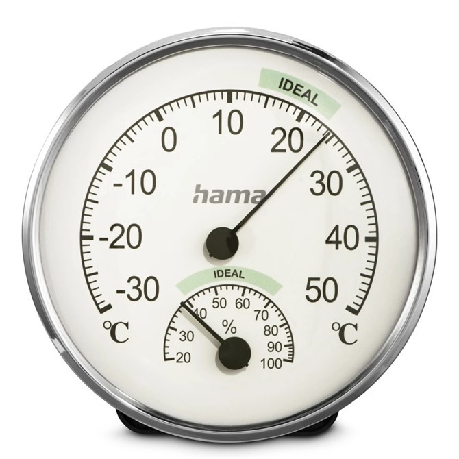 Hama Chios Thermometer and Hygrometer Silver/White