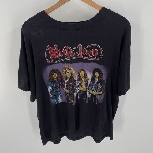 Vtg 1988 White Lion Rock N Roar Tour Shirt Single Stitch Double Sided Band Tee - Picture 1 of 15