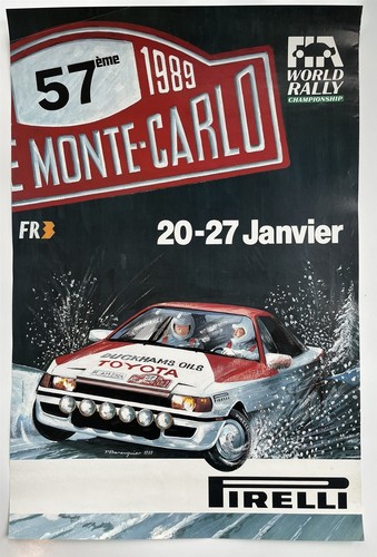 Poster 1989 Monte-Carlo Rally Monaco Toyota Celica GT-Four Rallye Car FIA