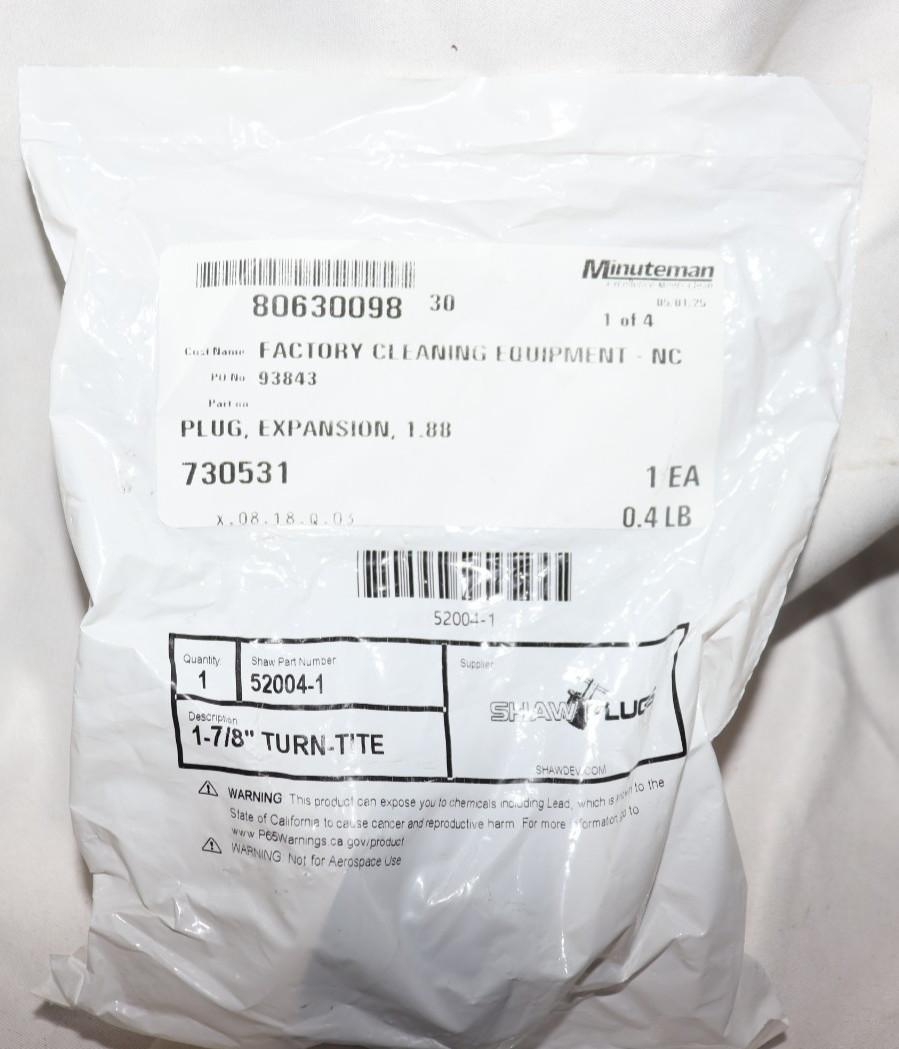 Shaw Plugs 52004-1 Expansion Plug, T-Handle, 1-7/8 Inch, NEW