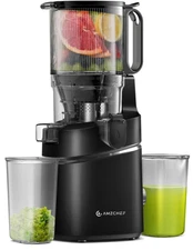 AMZCHEF Cold Press Juicer Machine – 5.8” Extra Self-Feeding | Black- USED