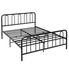Queen Size Metal Bed Frame Headboard Footboard Platform Mattress Foundation
