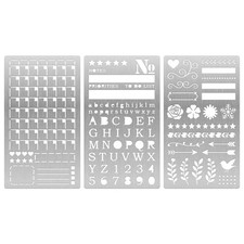 3Pcs Metal Log Planner Stencils Template, Reusable Calendar Metallic color