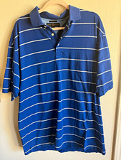 Tommy Hilfiger Men's Polo Shirt Blue/White Striped Short Sleeve Cotton L/G