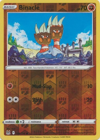 BINACLE 106/196 LOST ORIGIN POKEMON (REVERSE HOLO, NM)