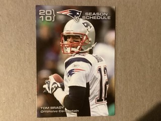 2010 New England Patriots Pocket Schedule Tom Brady