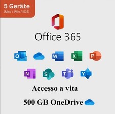 Microsoft Office 365 Professional Plus | Permanente | 5 dispositivi Mac/Windows