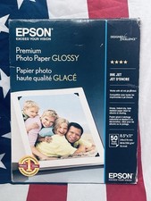 Epson Premium Photo Paper Glossy 50 Sheets 8.5" x 11" Ink Jet - NEW OPEN BOX