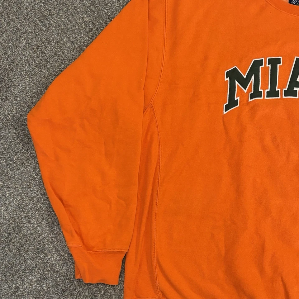 Steve & Barry’s Miami Sudadera Bordada Naranja Cuello Redondo • XXL Foto 4 de 4
