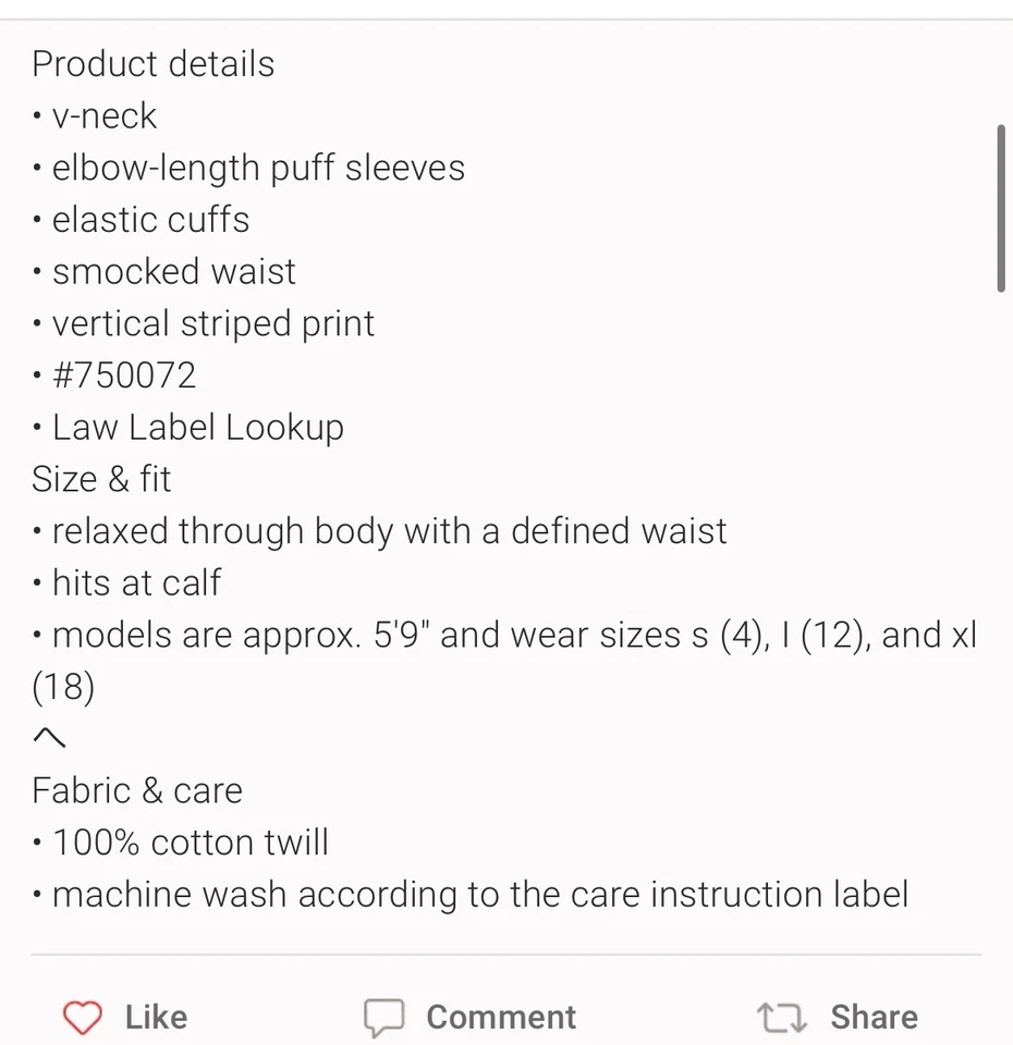 Vestido de mujer Old azul marino manga hinchada a rayas blancas L Foto 4 de 4