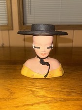 Vtg  Unusual LADY HEAD  PLANTER VASE  Spanish...