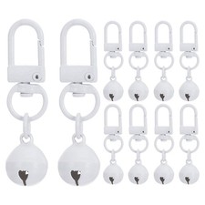 10 PCS Dog Bell, Cat Bell Dog Collar Bell Small Pet Bells Keychain, White