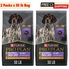 2 Packs, Purina Pro Plan Sport Performance 30/20 Chicken  High Dog Food, 50 lb