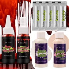 Fake Blood and Liquid Latex, Liquid Latex Fake Blood SFX Makeup Kits, 2pcs Li...