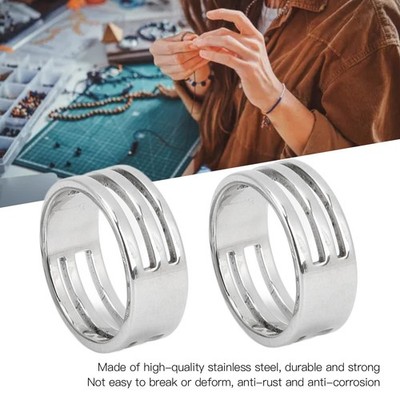 2 Pcs Hand Made Ring Inner 18mm Outer 21mm Stainless Steel Opening Ring Hand