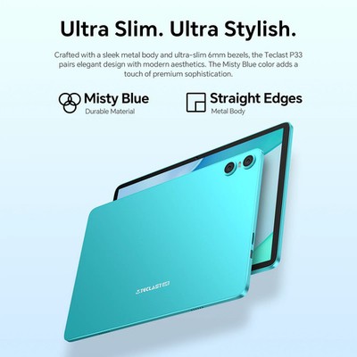Teclast P33 10.1'' Tablet Android 15 9GB RAM 64GB ROM Wi-Fi 6 6000mAh Metal