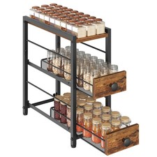 Spice Rack, 3-Tier Pull Out Spice Rack Organizer for Countertop, Narrow Kitch...