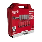 Milwaukee 49-66-7833 SHOCKWAVE 1/2" SAE/Metric Lug Nut Wheel Socket Set - 11 PC