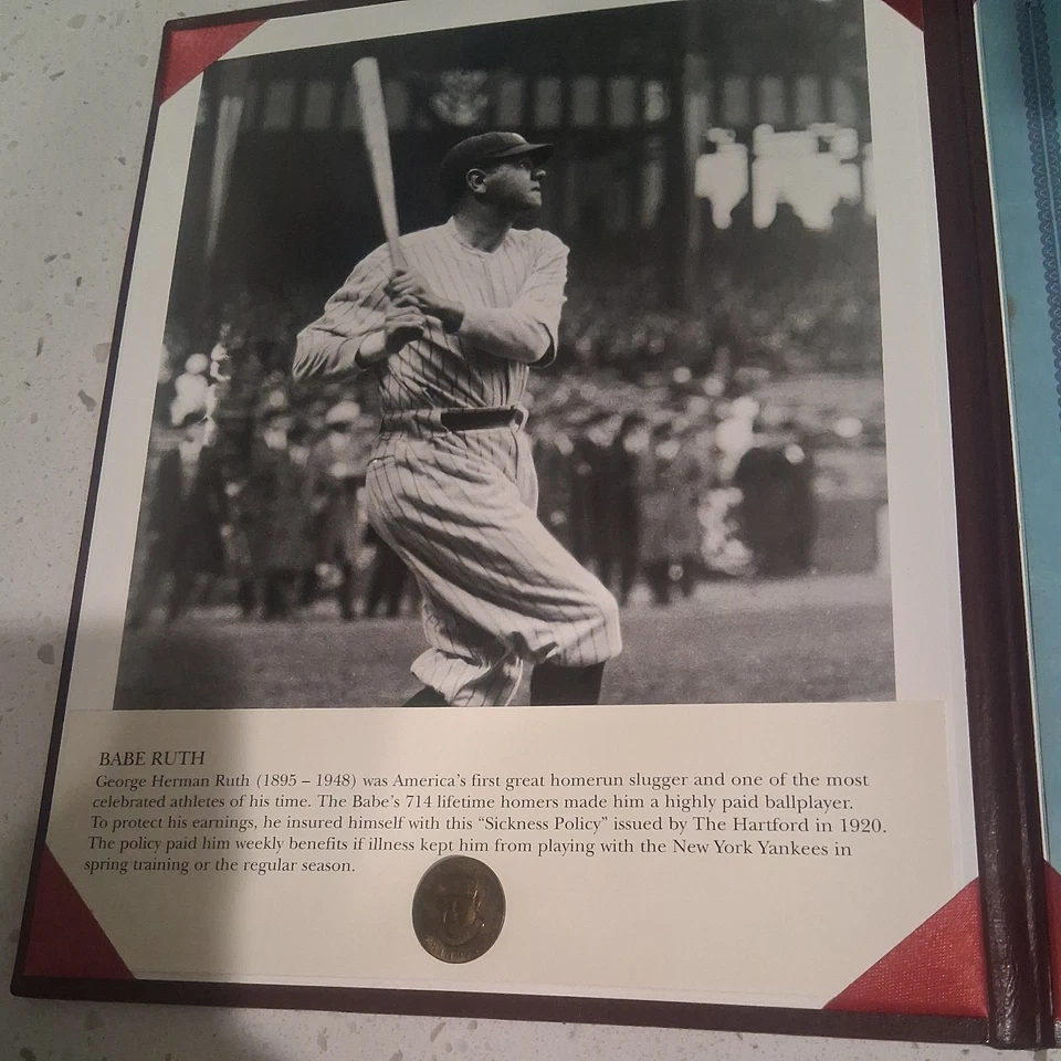 Réplica de política de accidentes de Hartford Babe Ruth Foto 2 de 4